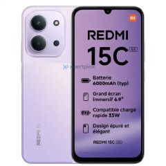 REDMI 15C 128GB Storage UPTO 8GB Ram 6.9'' LCD 50MP Main Camera 8MP selfie camera  6000mAh 33W Fast Charger Android 15 Xiaomi Hyper OS 2 Mediatek Helio G81 Ultra (12 nm)  Side Fingerprint smart phones