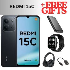 REDMI 15C 128GB ROM 8(4+4) GB  Ram 6.9'' LCD 50MP Main Camera 8MP selfie camera  6000mAh 33W Fast Charger Android 15 Xiaomi Hyper OS 2 Mediatek with free gifts  Side Fingerprint smart phones