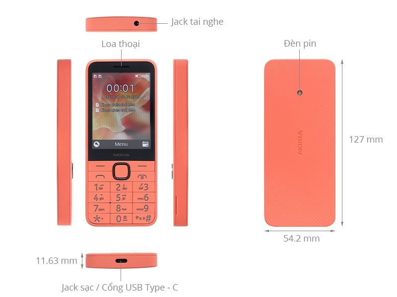 [ NEW ARRIVAL ] Nokia 220 4G 2.8 inches display 128MB 64MB RAM 1450 mAh  Nano-SIM + Nano-SIM Unisoc T107 (22 nm) Wireless FM radio USB Type-C MP3 player Cloud Apps portal featured phones