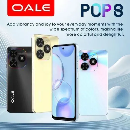 OALE POP 8, 6.6" screen display, 64GB ROM+ 3GB RAM+ , 5MP FRONT CAMERA +8MP CAMERA + AI CAM 4G (Dual SIM) 5075 mAh fingerprint unlock smart phone