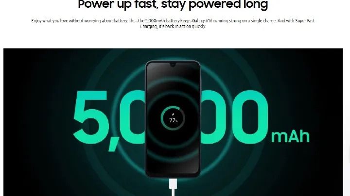 Samsung Galaxy A16 4G 128GB Storage + 6GB RAM, 50MP Rear Camera, 13MP Front Camera 6.7" AMOLED DISPLAY FHD+,5000mAh Battery , Dual sim Smartphones smart phone+ FREE GIFTS (ADAPTER,