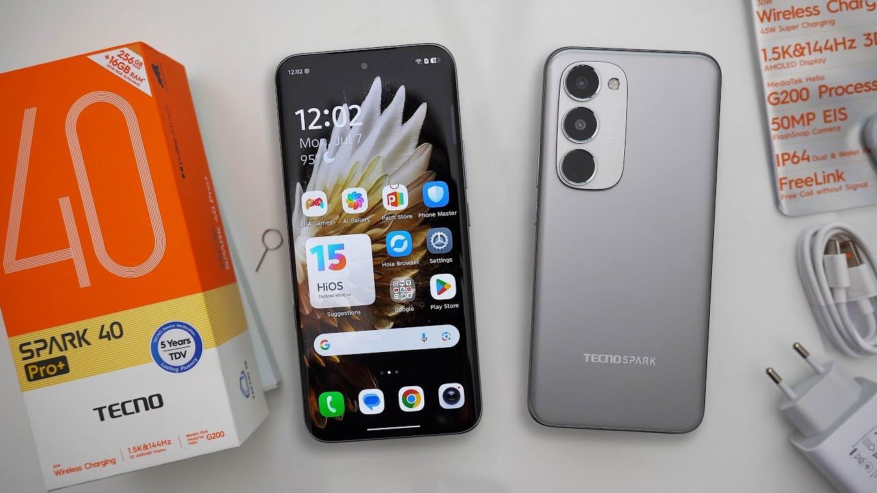 [NEW ARRIVAL] Tecno Spark 40 Pro+: 6.78'' :256GB+8GB: 5200 mAh: 50MP+13MP: Android 15: I[64: Octa-core: Mediatek Helio G200 (6 nm): Amoled: Fingerprint (under-display) smartphones'