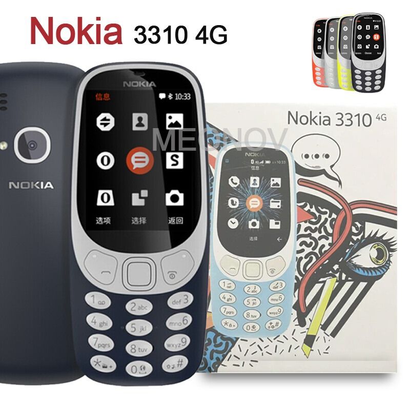[HOT SALE] Nokia 3310 4G: 2.4'' : 512MB+256MB storage: single core: with Micro-SD: Dual-sim: bluetooth: li-ion 1200mAh: FM radio: Flashlight: plastic glass front: featured phones.