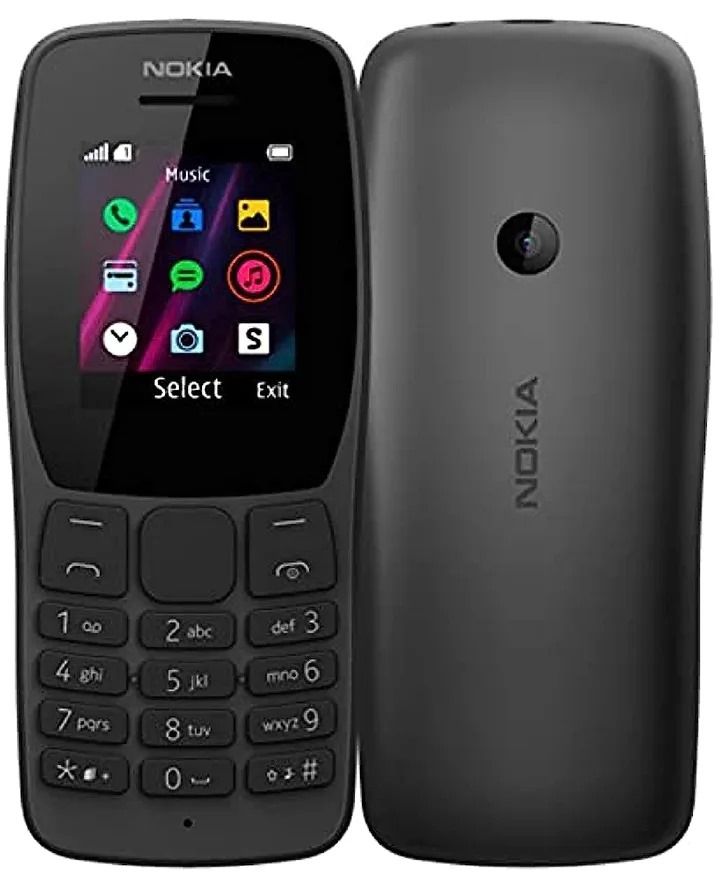 [ NEW ARRIVAL] Nokia 110: 1.77'': Dual sim: FM Radio: 800mAh: MP3 player: 14hrs on a single charge: LED Torch: 3.5mm headphone jack: Games: MicroSD  card sort upto 32GB: Rear camera: