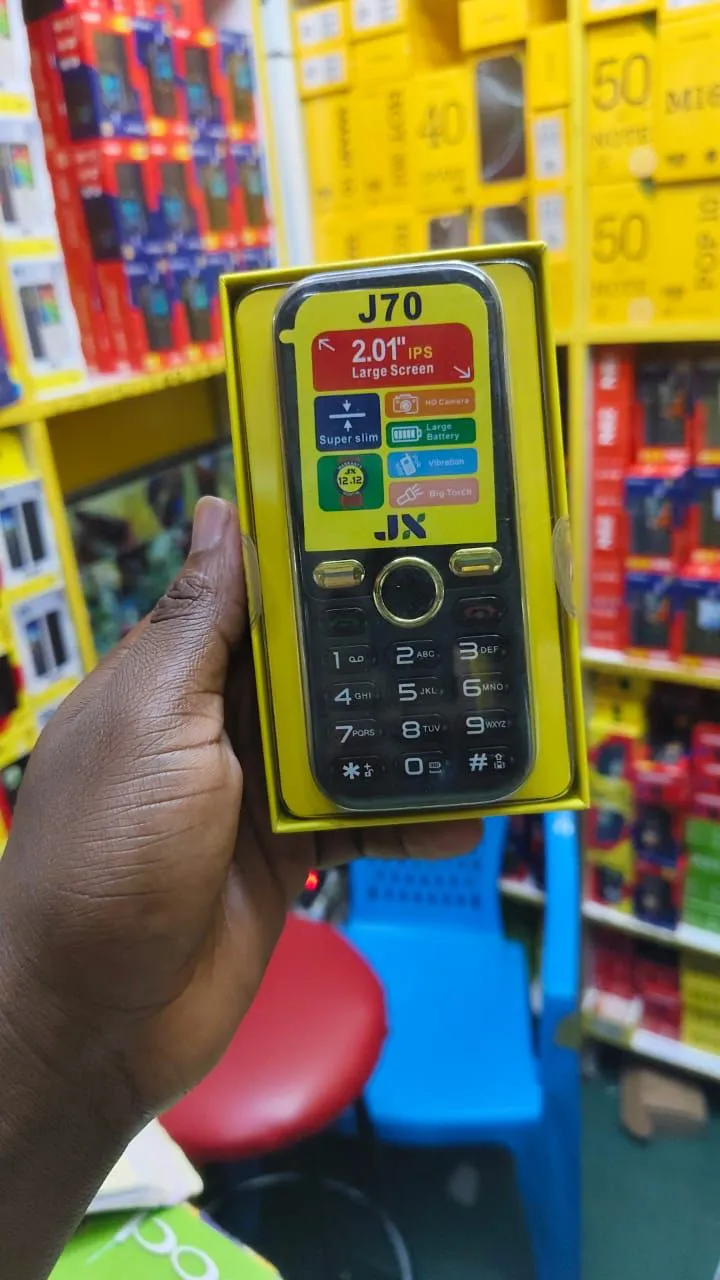 JX J70 VERY BIG BATTERY 2100MAH HD CAMERA DUAL SIM CARD WIRELESS FM SCREEN DISPLAY 2.01’’ VIBRATION AUDIO AND VIDEO PLAYER TORCH 1 YEAR WARRANTY KABAMBE/MULIKA /FEATURED PHONES