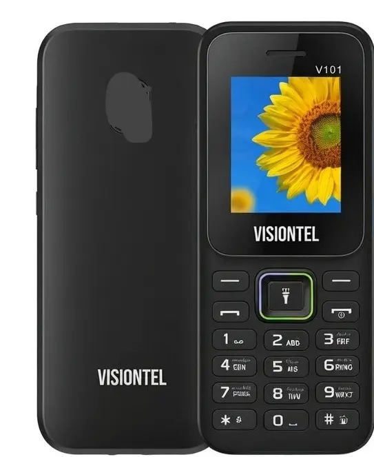 VISIONTEL V101, 1.77" Kabambe, Wireless FM, Camera, Bright Torch, Facebook, 1000mAh BATTERY CAPACITY (Dual Sim) KATULULU/KABAMBE/MULIKA MWIZI PHONE WITH TORCH Dual sim  feature phone