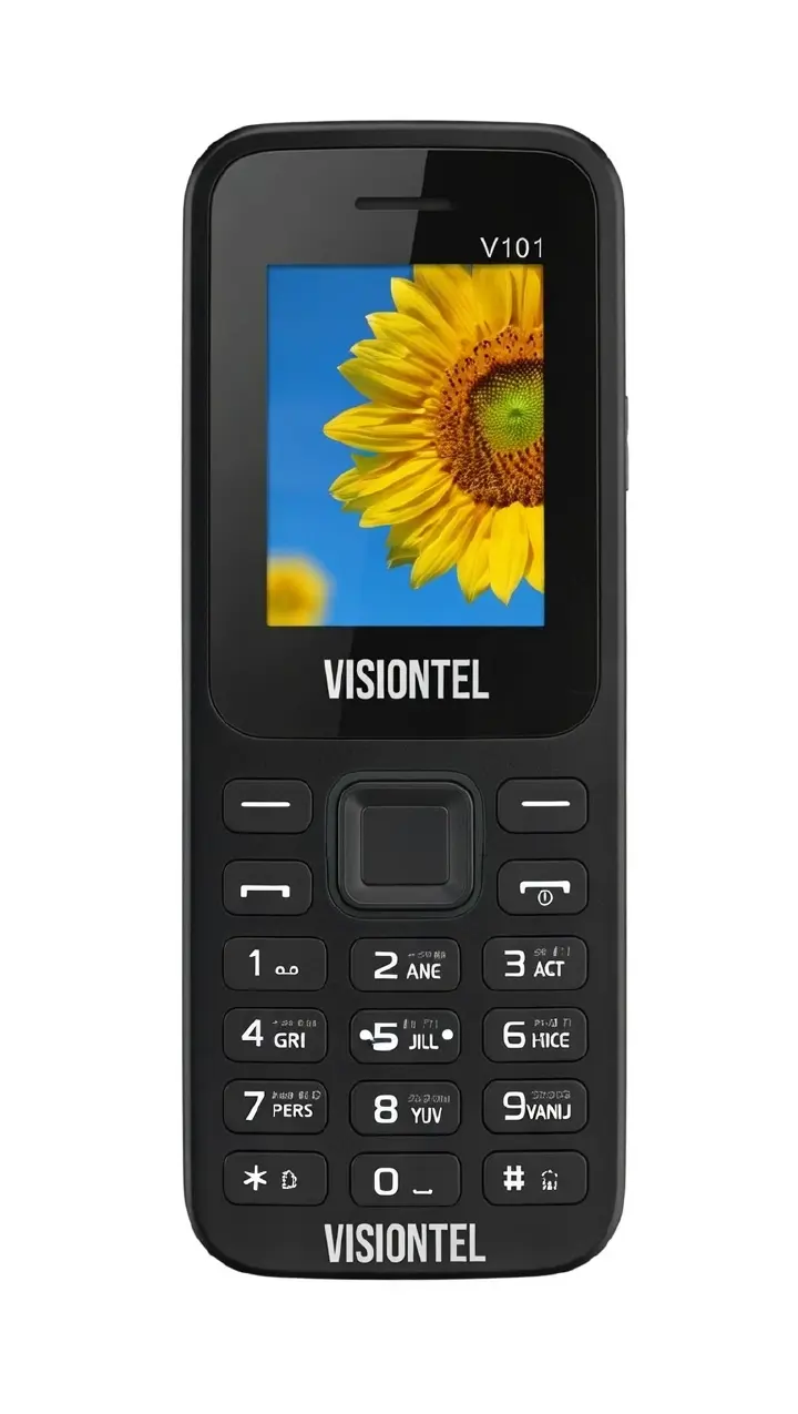 VISIONTEL V101, 1.77" Kabambe, Wireless FM, Camera, Bright Torch, Facebook, 1000mAh BATTERY CAPACITY (Dual Sim) KATULULU/KABAMBE/MULIKA MWIZI PHONE WITH TORCH Dual sim  feature phone