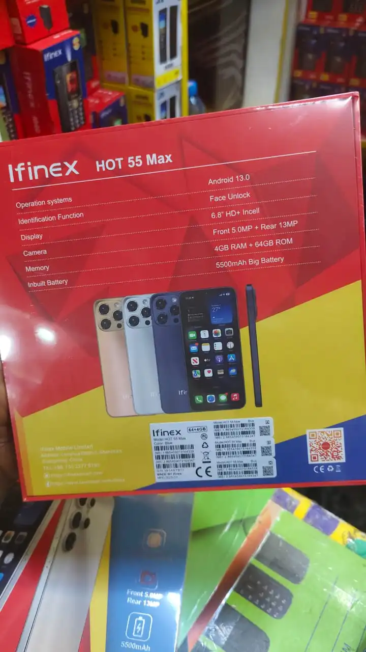 [NEW ARRIVAL] IFINEX HOT 55 MAX 64GB ROM+4GB RAM BATTERY 5500MAH CAMERA REAR 13MP+FRONT 5MP SCREEN 6.8’’ ANDROID 13 FACE UNLOCK DUAL SIM CARD PHONE SMARTPHONE