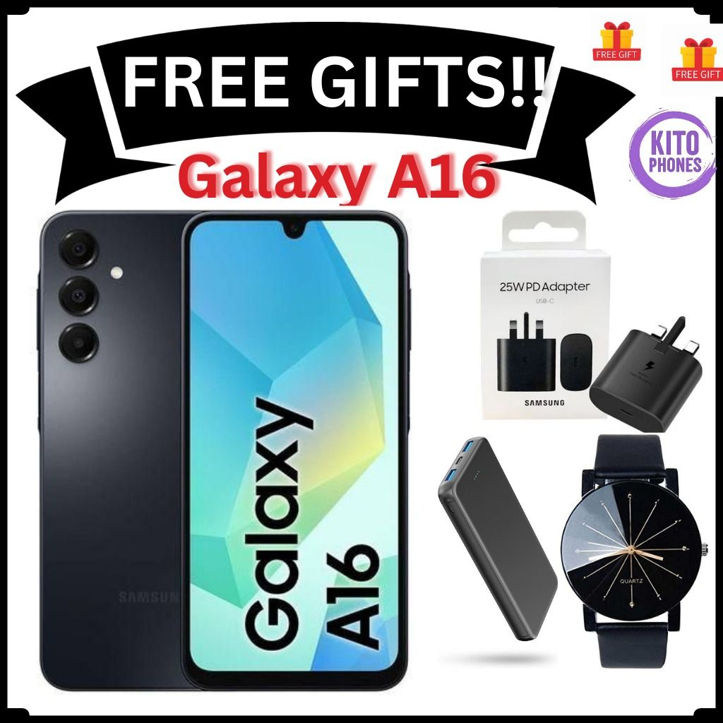 Samsung Galaxy A16 4G 128GB Storage + 6GB RAM, 50MP Rear Camera, 13MP Front Camera 6.7" AMOLED DISPLAY FHD+,5000mAh Battery , Dual sim Smartphones smart phone+ FREE GIFTS (ADAPTER,