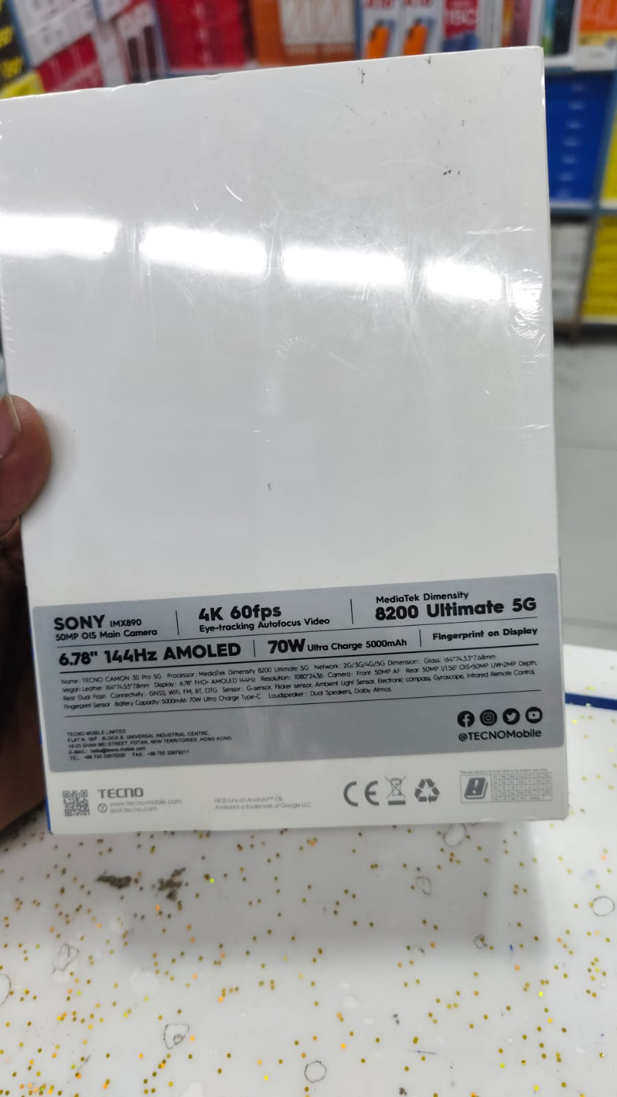 New Arrival Tecno Camon 30 Pro 5G 6.78" 144Hz AMOLED 512GB+24(12+12)GB RAM MTK 8200 Ultimate 70W 5000mAh 50MP Dual Speaker Android 14 Dual Sim Smart Phones phone