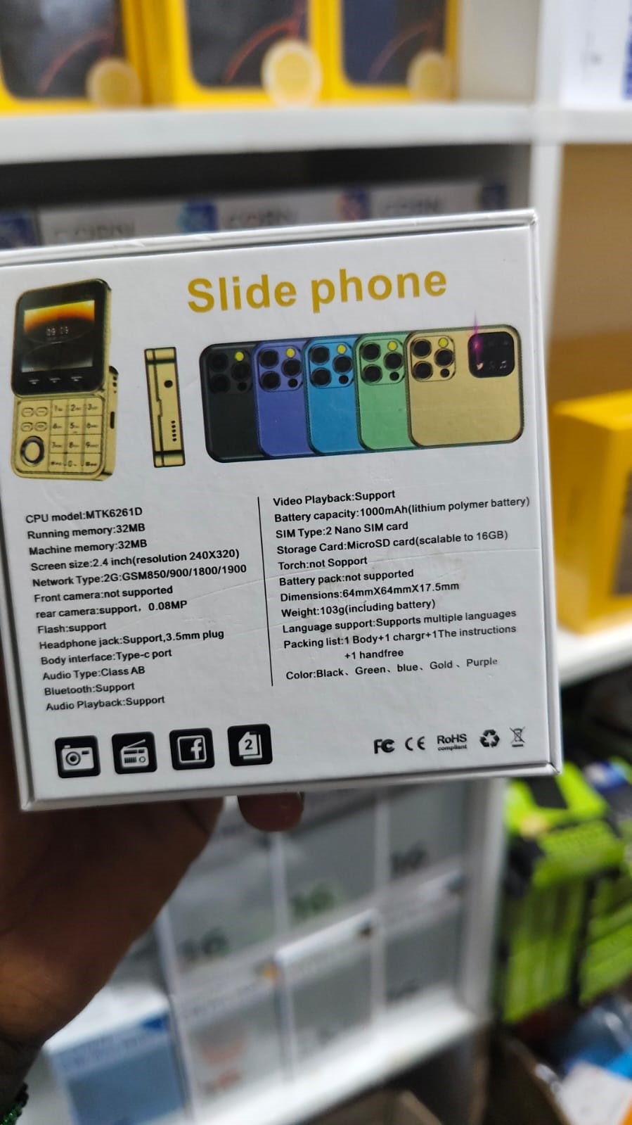 [ NEW ARRIVAL] HOT MTK i19 plus Slide Phone 2G 2.4'' 32MB 1000 mAh 0.08MP camera Android 15 MTK62621D 2G Network,dual sim card,macro SD card featured phones