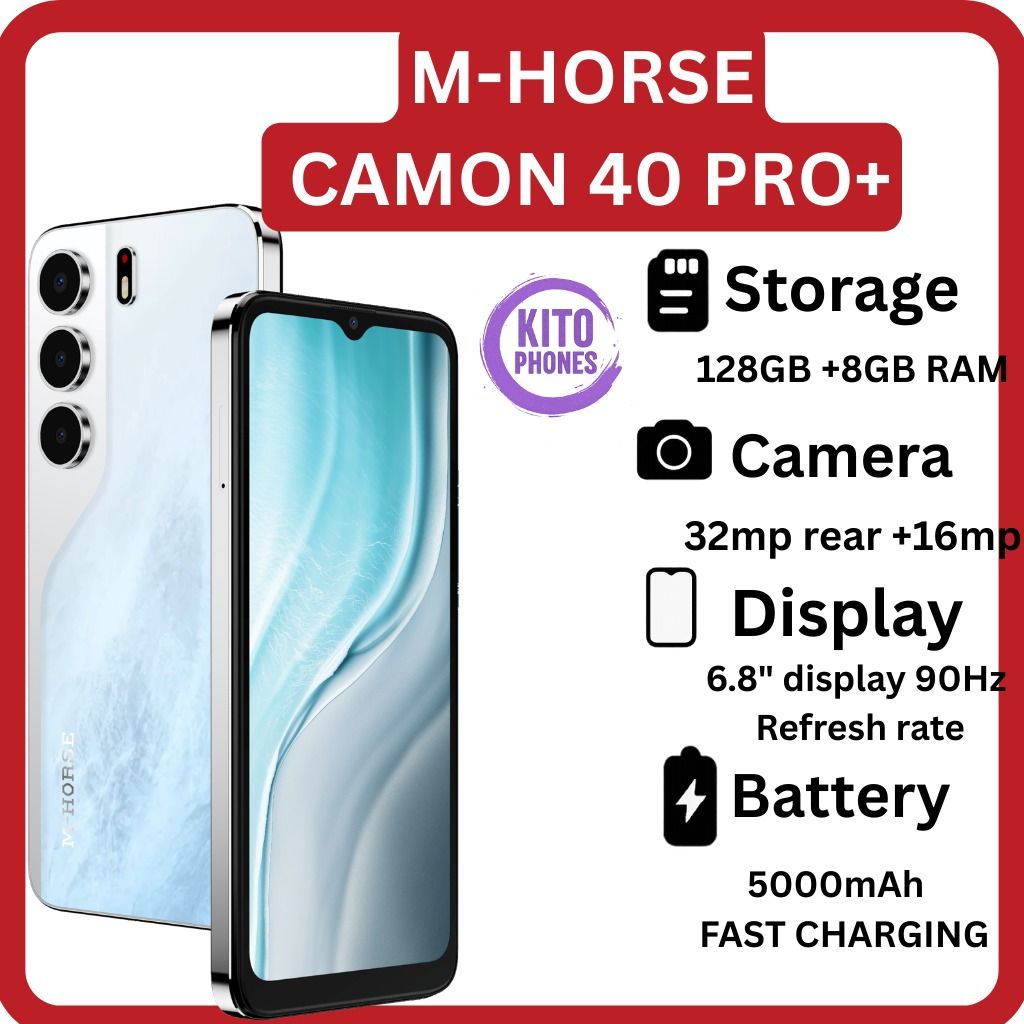 [ BRAND NEW ] M HORSE CAMON 40 PRO PLUS, 8GB RAM + 128GB ROM, 32MP + 16MP AI CAMERA, 5000MAH, SIDE FINGERPRINT, DUAL SIM, 6.8 AMOLED DISPLAY. octa-core processor Dual SIM  smartphones