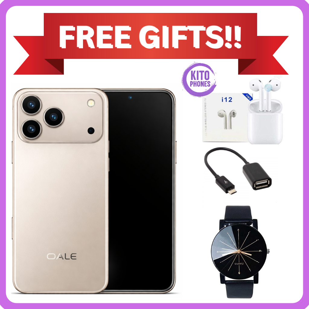 Oale 17 Pro Max 4G - 6.85" 128GB ROM 8GB(4+4GB) RAM 20MP REAR CAMERA + 13MP SELFIE 5750mAh BATTERY CAPACITY 4G-Network DUAL SIM ANDROID SMARTPHONE+ FREE GIFTS (EARPODS+WATCH+OTG CABLE)
Oale 17 Pro Max