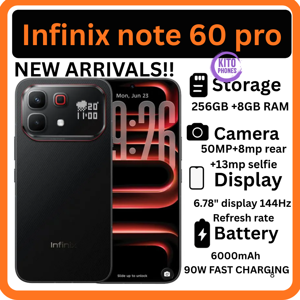 [New Launch] Infinix Note 60 Pro 256GB+16GB (8+8)GB RAM 6.78" 144Hz Screen Dual SIM Slim 5G Phone 50MP Camera 6000mAh Battery 90W charging Android 15 Snapdragon 7s Gen 4 Smart AI PHONES