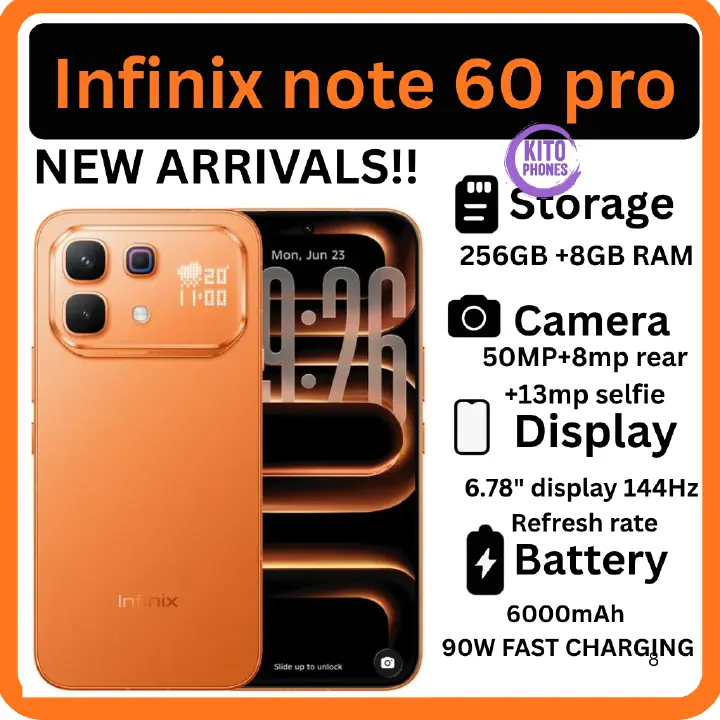 [New Launch] Infinix Note 60 Pro 256GB+16GB (8+8)GB RAM 6.78" 144Hz Screen Dual SIM Slim 5G Phone 50MP Camera 6000mAh Battery 90W charging Android 15 Snapdragon 7s Gen 4 Smart AI PHONES