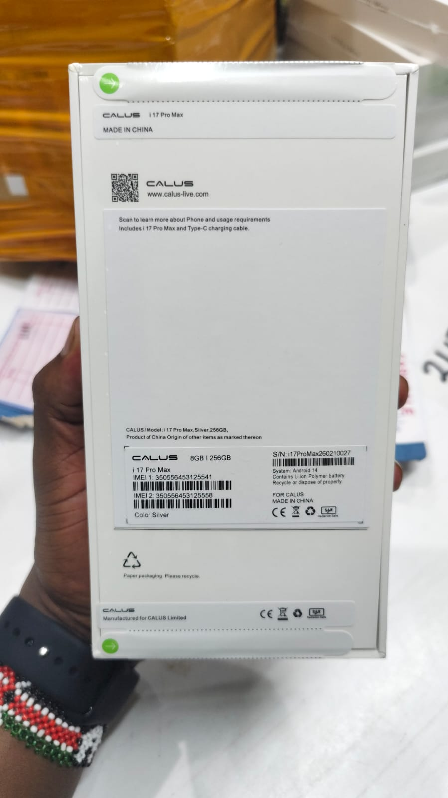 CALUS i17 PRO MAX, 8GB RAM + 256GB ROM, 6.9 inch IPS LCD FULL SCREEN DISPLAY, 5000MAH BATTERY CAPACITY , 18MP SELFIE +48MP CAMERA, FACE ID, ANDROID 14 SMARTPHONE, DUAL SIM