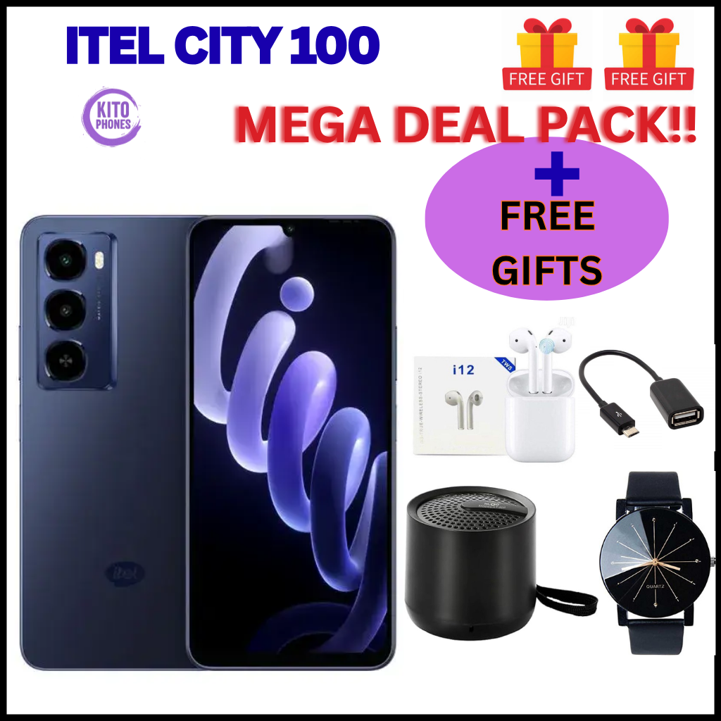 Itel CITY 100 Up to 18(6+12)GB RAM+128GB 6.75“ 90Hz Display Phone Dual SIM 4G Network 13MP Camera 18W Charging 5200mAh Battery Android 14 IP64 Fingerprint Unlock AI Smart Phones