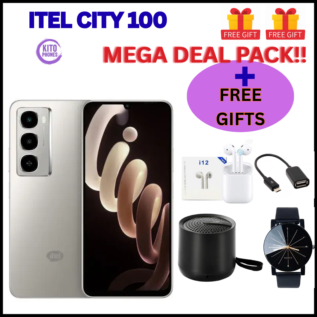 Itel CITY 100 Up to 18(6+12)GB RAM+128GB 6.75“ 90Hz Display Phone Dual SIM 4G Network 13MP Camera 18W Charging 5200mAh Battery Android 14 IP64 Fingerprint Unlock AI Smart Phones