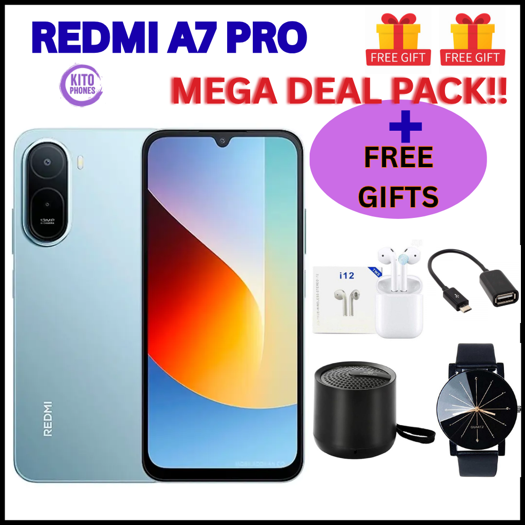 BRAND NEW XIAOMI REDMI A7 PRO, 4GB RAM + 64GB ROM STORAGE, 6.9" 13MP CAMERA+8MP SELFIE 6000mAh BATTERY, ANDROID 16, IPS LCD, 120Hz, Unisoc T7250, SIDE MOUNTED FINGERPRINT SMARTPHONE +FREE GIFTS