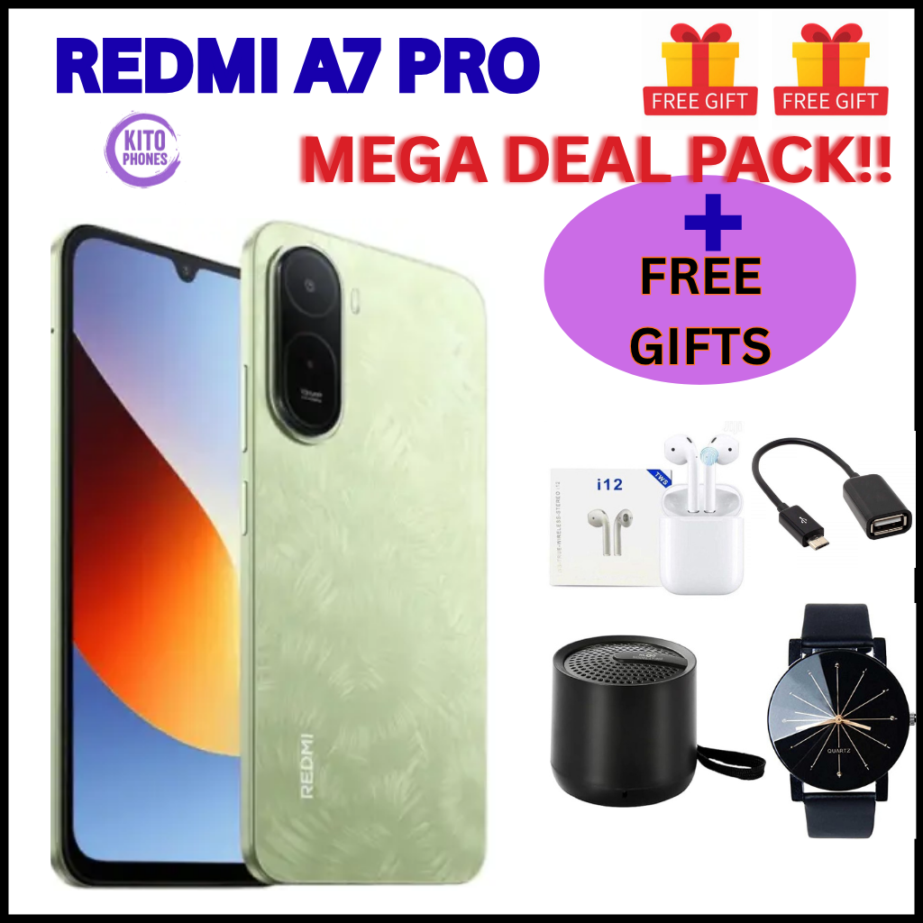 BRAND NEW XIAOMI REDMI A7 PRO, 4GB RAM + 64GB ROM STORAGE, 6.9" 13MP CAMERA+8MP SELFIE 6000mAh BATTERY, ANDROID 16, IPS LCD, 120Hz, Unisoc T7250, SIDE MOUNTED FINGERPRINT SMARTPHONE +FREE GIFTS