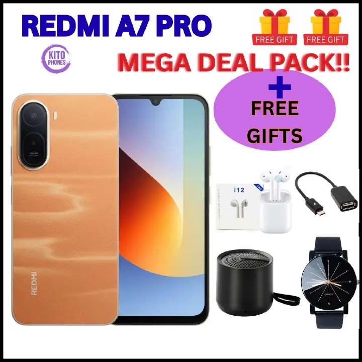 BRAND NEW XIAOMI REDMI A7 PRO, 4GB RAM + 64GB ROM STORAGE, 6.9" 13MP CAMERA+8MP SELFIE 6000mAh BATTERY, ANDROID 16, IPS LCD, 120Hz, Unisoc T7250, SIDE MOUNTED FINGERPRINT SMARTPHONE +FREE GIFTS