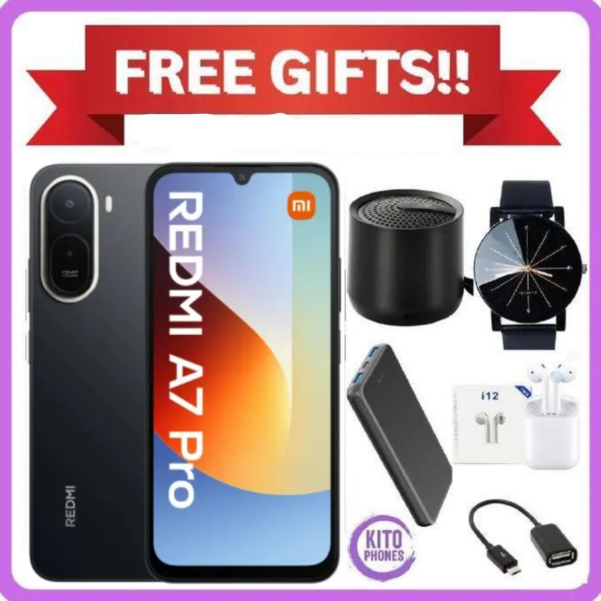 BRAND NEW XIAOMI REDMI A7 PRO, 4GB RAM + 64GB ROM STORAGE, 6.9" 13MP CAMERA+8MP SELFIE 6000mAh BATTERY, ANDROID 16, IPS LCD, 120Hz, Unisoc T7250, SIDE MOUNTED FINGERPRINT SMARTPHONE +FREE GIFTS