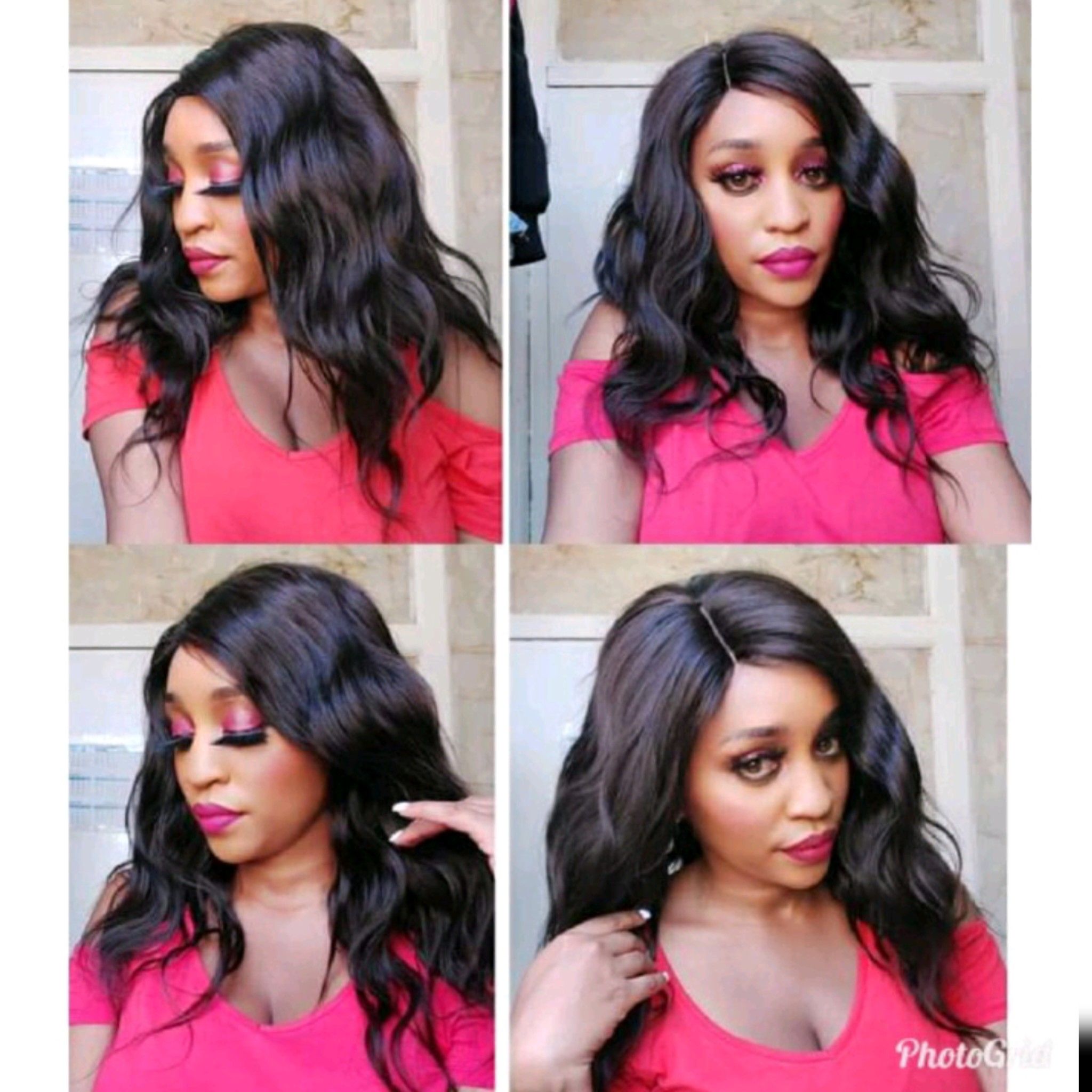Body wave Semi human hair wig