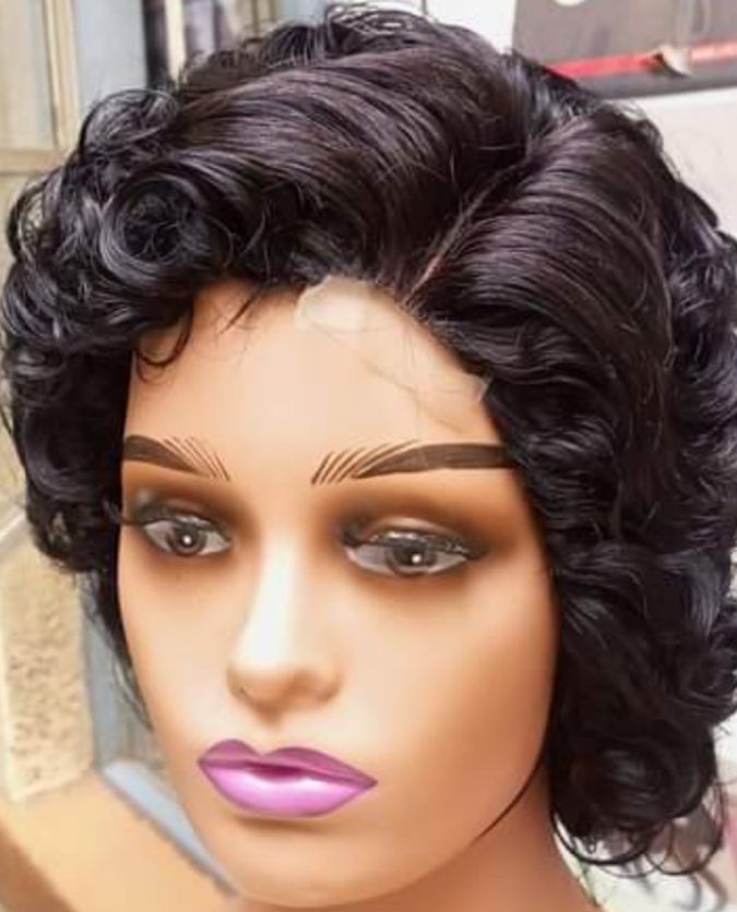 Closure human hair wig