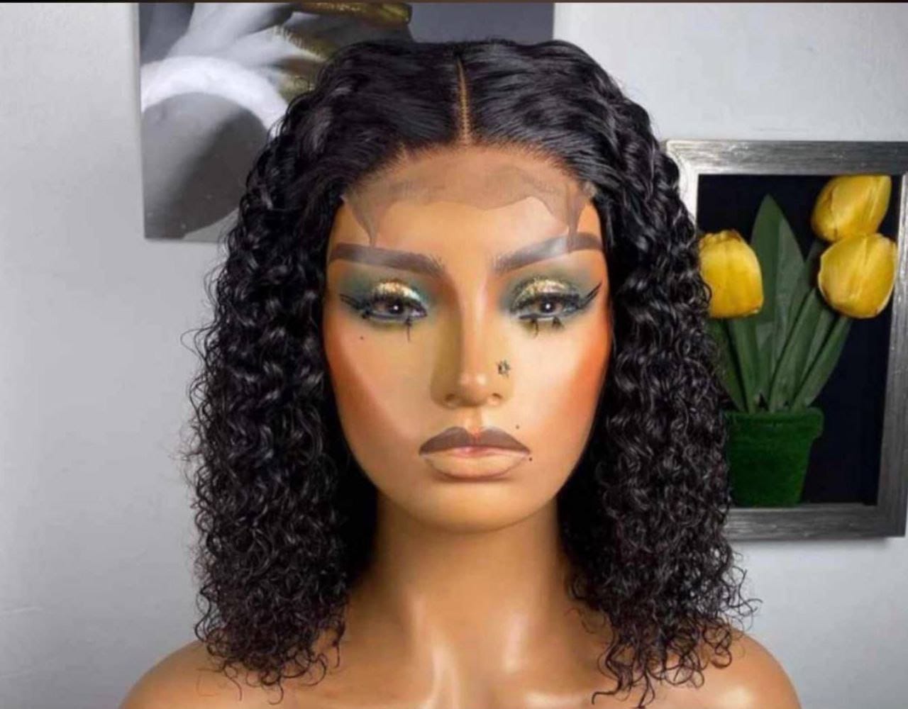 Water curl human hair wig