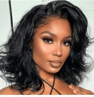 frontal body wave semi human wig