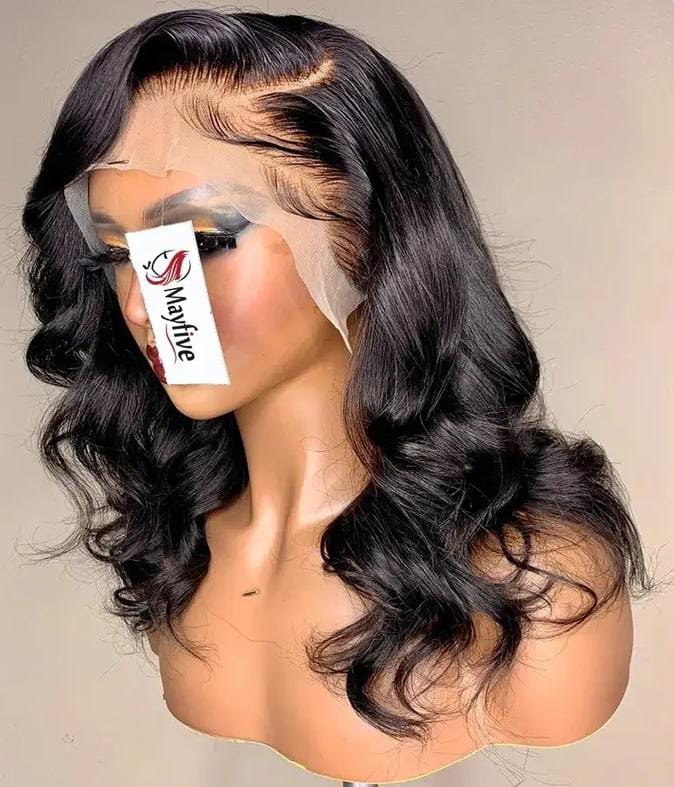 Body wave human frontal glueless wig