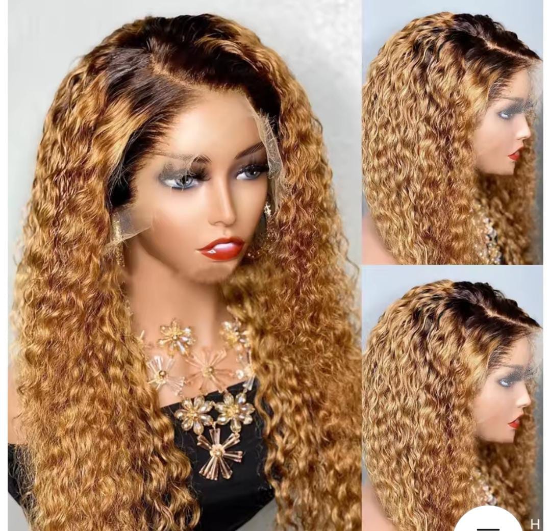 Water curl human hair wig