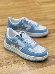 Original Bapesta Women’s Sneakers – Premium Blue and White High-Quality Shoes by A Bathing Ape Bape Sta M2 Low
