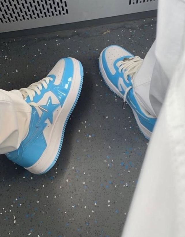 Original Bapesta Women’s Sneakers – Premium Blue and White High-Quality Shoes by A Bathing Ape Bape Sta M2 Low