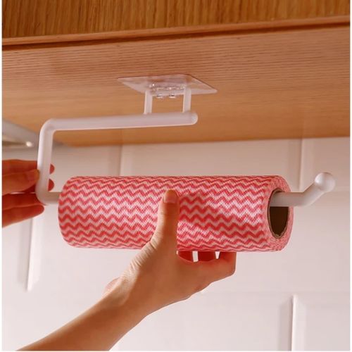 Kitchen Paper Roll Holder Trivets Towel Rack Cabinet Napkins Storage Rack Holder For Kitchen Bathroom, NO Drilling