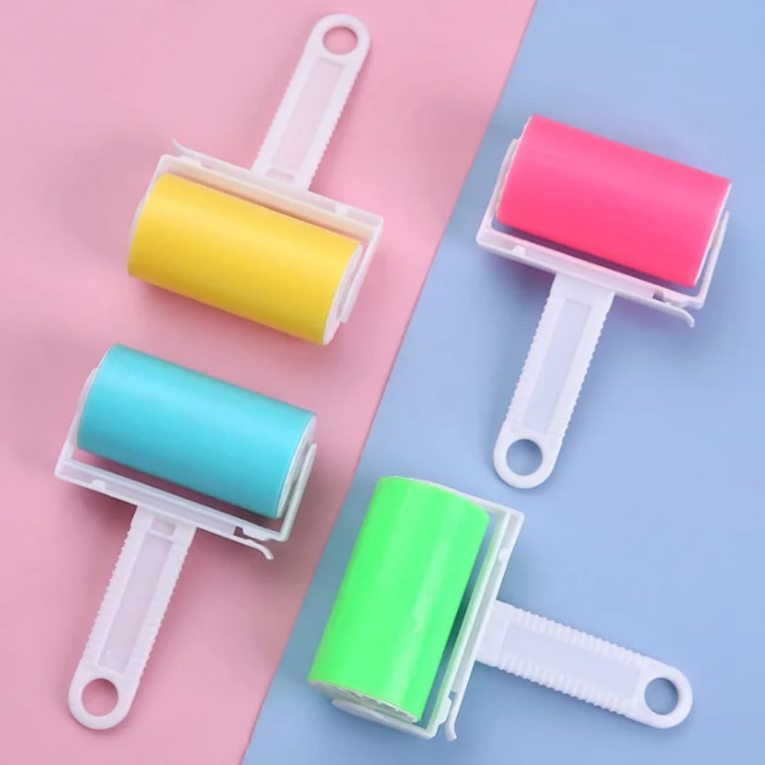 Reusable washable Manual lint removing roller sticky wheel cleaner