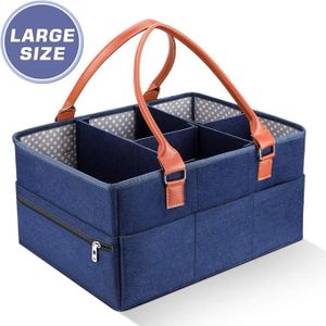 Baby Diaper Caddy Organizer Large Tote - Baby Diaper Organizer Caddy Perfect for Nursery Changing Table, New Born Shower, Car Storage Basket or Moving Room