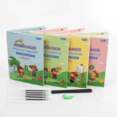 4pcs Children Magic practice copybook for kids - Comes with pen and pen refills.