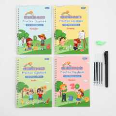 4pcs Children Magic practice copybook for kids - Comes with pen and pen refills.
