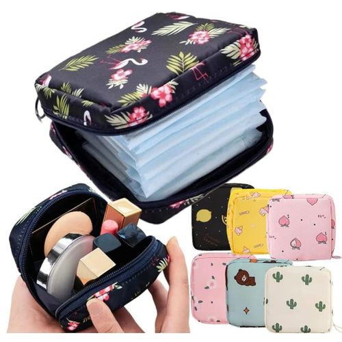 Sanitary Pad Pouch Bag Travel Sanitary Storage Bag Coins Purse Tampon Holder Portable Pouch With Zipper Portable Cosmetic Storage Bags - 1PC