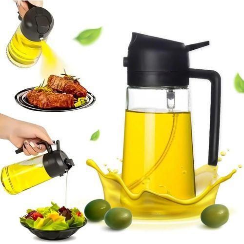 2-in-1 Oil & Vinegar Sprayer Dispenser – Glass Cooking Oil Spray Bottle