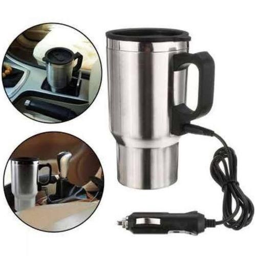 Electric Car Kettle - Car Kettle Water Boiler 12V Car Heating Travel Cup Stainless Steel Car Heated Travel Mug Car Coffee Cup Warmer with DC 12V Charger