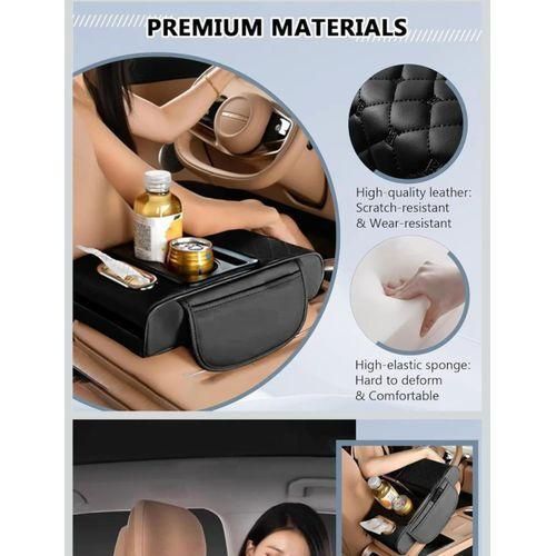 5-in-1 Car Armrest Cushion, Armrest Cover for Car, Nappa Leather Car Console Organizers and Storage for Most Vehicles, Car Accessories