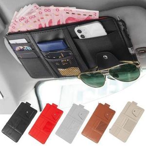 Multifunctional car Sun visor organizer storage bag phone Holder, glasses case, documents holder, pen holder