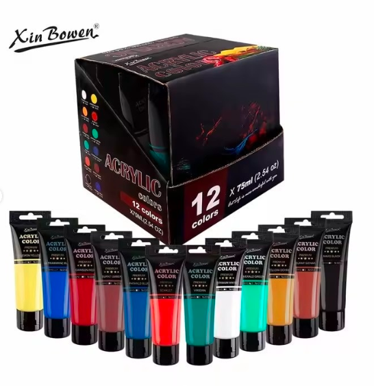 Xinbowen Acrylic Paint used on canvas, wood, cardboard, plaster, clay and more.