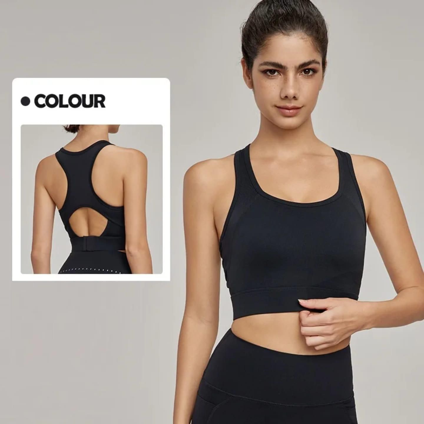 Women’s Scoop-Neck Sports Bra and – Seamless Fit, Wide Underband Support, Ideal for Fitness and Casual Wear
