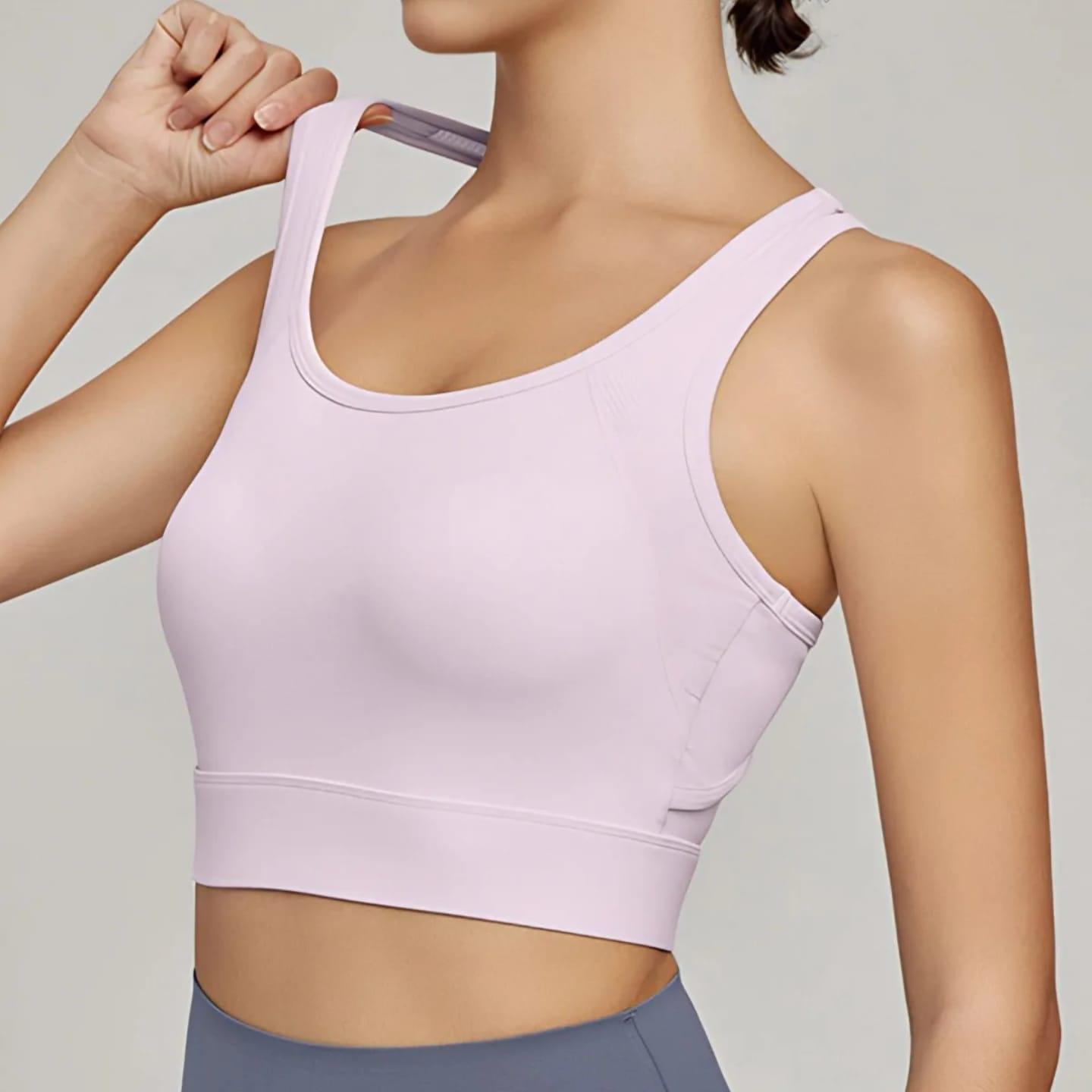 Women’s Scoop-Neck Sports Bra and – Seamless Fit, Wide Underband Support, Ideal for Fitness and Casual Wear