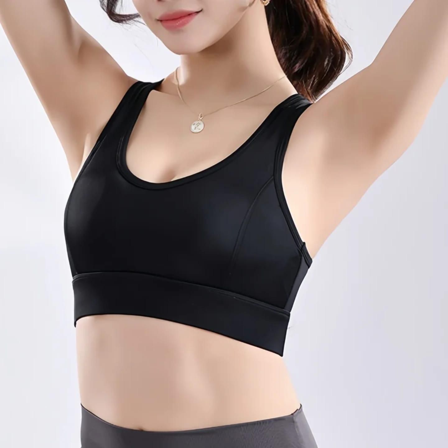 Women’s Scoop-Neck Sports Bra and – Seamless Fit, Wide Underband Support, Ideal for Fitness and Casual Wear