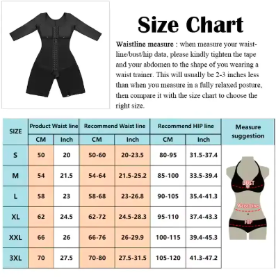 Women's Full-Body Compression Shapewear Suit with Sleeves – Hook Closure, Mid-Thigh Coverage & Lace Trim for Tummy and Arm Support