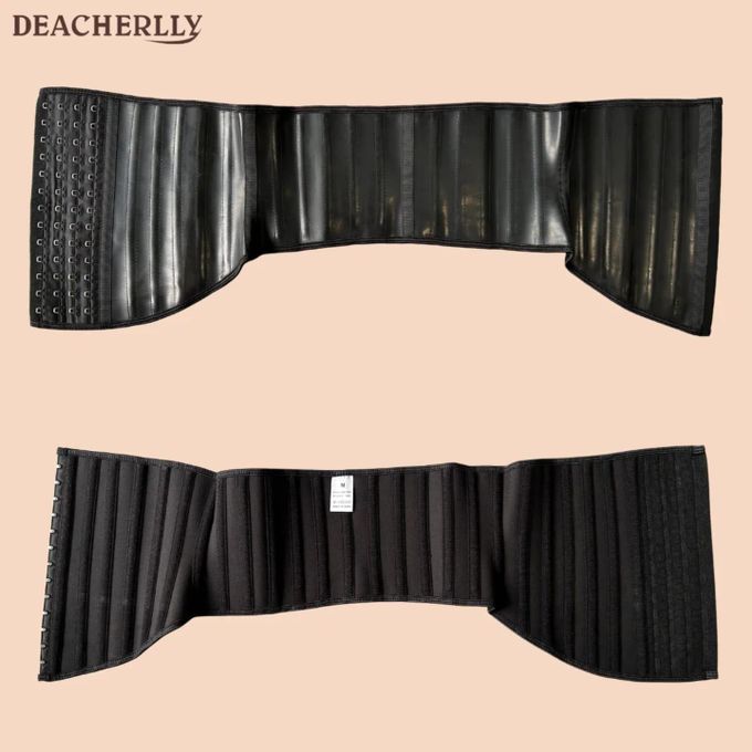 29 Steel Bones - Short Torso Latex Waist Trainer –Adjustable Hooks, Cotton Inner